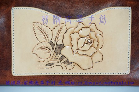 玫瑰浮雕貝殼包 油蠟皮加植鞣雕花 無內裏